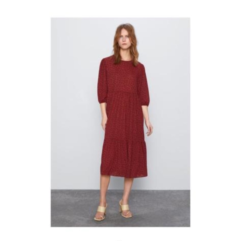 Zara Printed Midi Dress